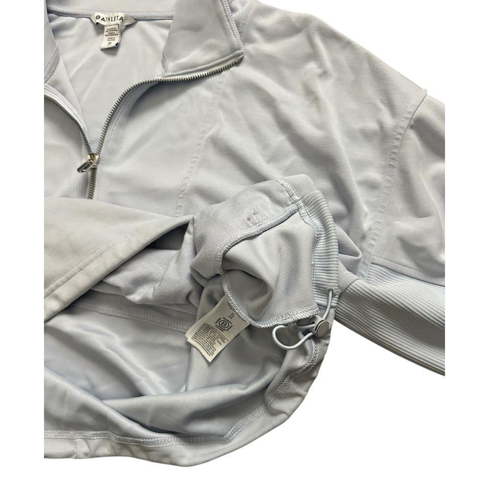 Athleta Seasoft Rib 1/4 Zip Popover Women's Light Blue Long Sleeve Top Size‎ XL - Picture 7 of 8